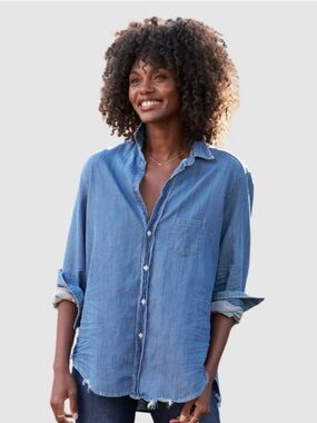 Frank & Eileen Denim Jean shirt in Medium Blue